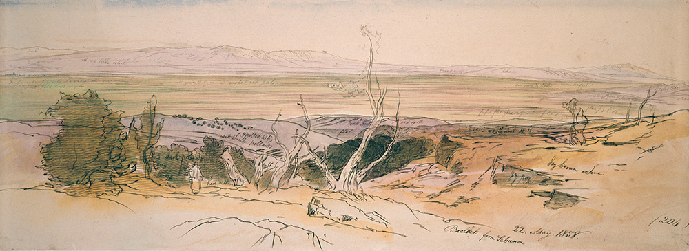 Edward Lear's Baalbeck from Lebanon painting Edward Lear's Baalbeck from Lebanon painting