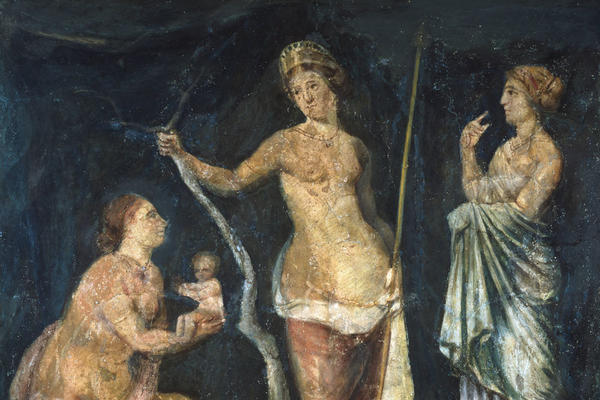 Painted fresco of the birth of Adonis