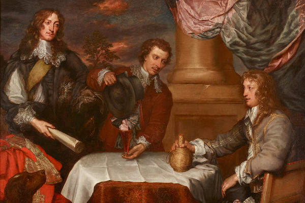 Portrait of Prince Rupert, Colonel William Legge and Colonel John Russel by William Dobson