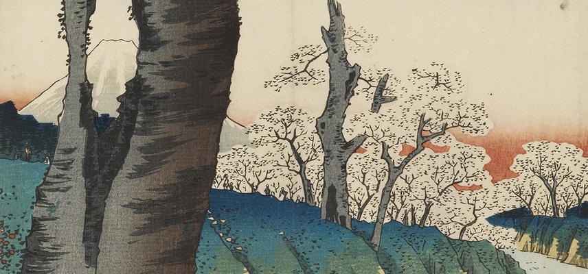 Koganei in Musashi Province by Utagawa Hiroshige (detail)