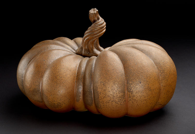 Kate Malone's shimmering pumpkin sculpture in the Sickert Gallery Kate Malone's shimmering pumpkin sculpture in the Sickert Gallery