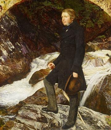 Millais portrait of John Ruskin in front of a stream, holding his hat, 1853-1854 Millais' portrait of John Ruskin in front of a stream, holding his hat, 1853-1854, in oil on canvas