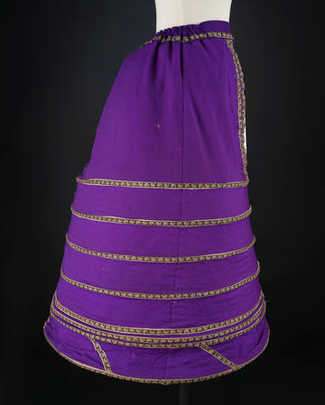 Purple crinoline with ornate braiding Purple crinoline with ornate braiding from Victorian times