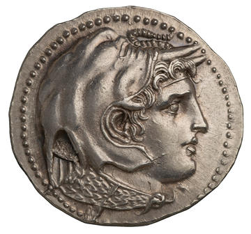 Silver coin of Ptolemy I of Egypt (323–282BCE) with head of Alexander the Great struck at Alexandria Silver coin of Ptolemy I of Egypt (323 to 282 BCE) with head of Alexander the Great struck at Alexandria