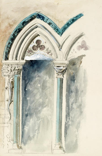 John Ruskin's Design Studies for Capitals for the University Museum, Oxford (c. 1855) John Ruskin's drawing: Design Studies for Capitals for the University Museum, Oxford (c. 1855)
